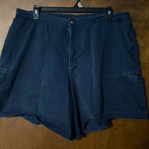 26w Plus Navy Blue White Stag Shorts with elastic on waist